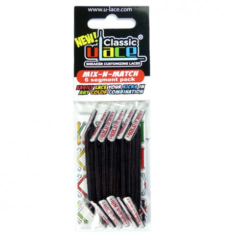 U-Lace mix and match Black lacets élastiques de couleur noire