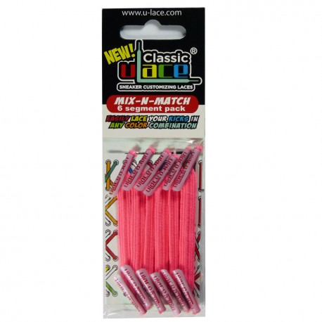 U-Lace mix and match Neon Pink lacets élastiques de couleur