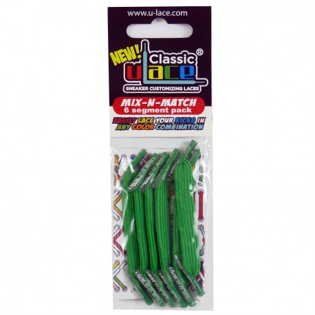 U-Lace mix and match KELLY GREEN lacets élastiques de couleur verte