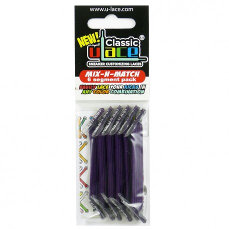 U-Lace mix and match Black lacets élastiques de couleur violet