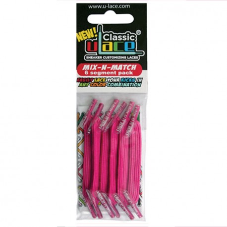 U-Lace mix and match Neon Magenta lacets élastiques de couleur fushia