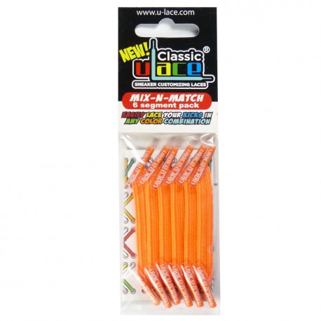 U-Lace mix and match Neon Orange lacets élastiques de couleur orange fluo
