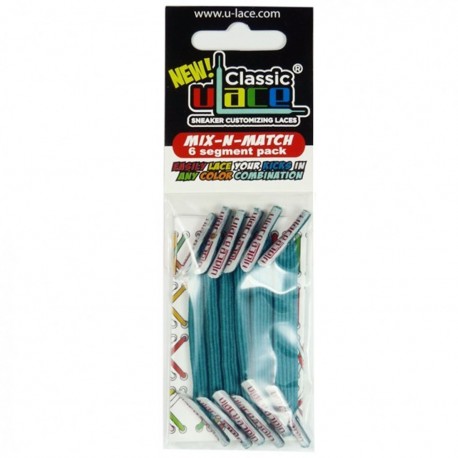 U-Lace mix and match Ocean Teal lacets élastiques de couleur vert turquoise
