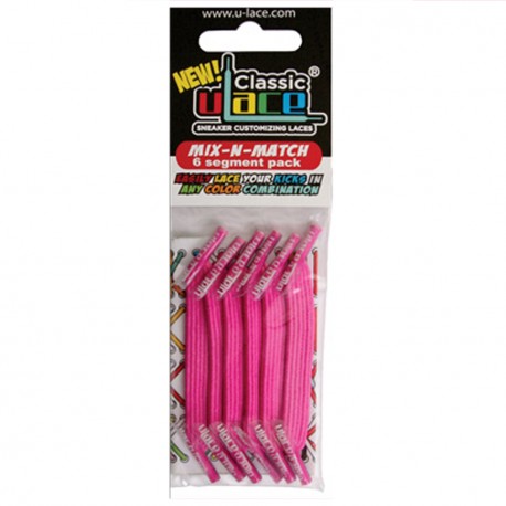 U-Lace mix and match Hot Pink lacets élastiques de couleur rose framboise