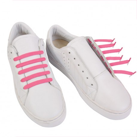 U-Lace mix and match Bubble Gum Pink lacets élastiques de couleur rose chewing gum