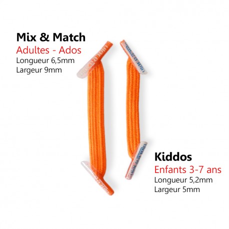Kiddos Neon Orange Lacets élastiques orange fluo Enfant