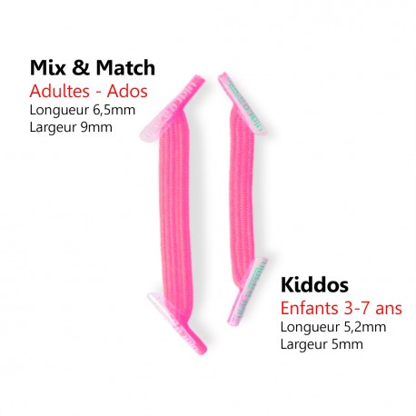 Kiddos Shocking Pink Lacets élastiques rose fluo Enfant