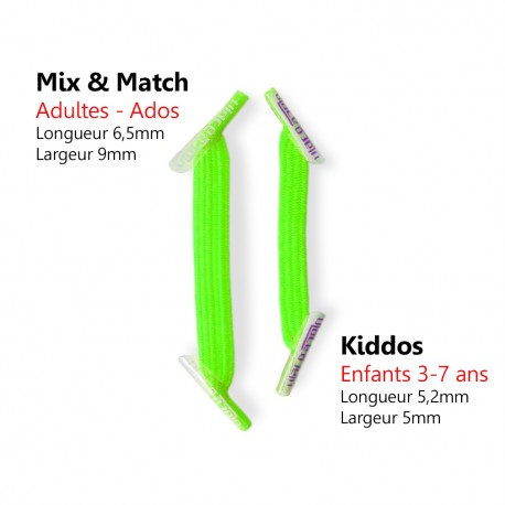 Kiddos Bright Green Lacets élastiques vert fluo flashy Enfant
