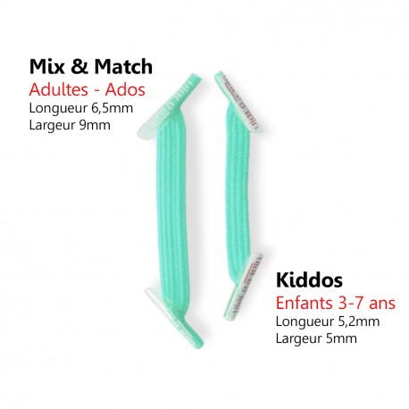 Kiddos Sea Foam Lacets élastiques vert pâle Enfant