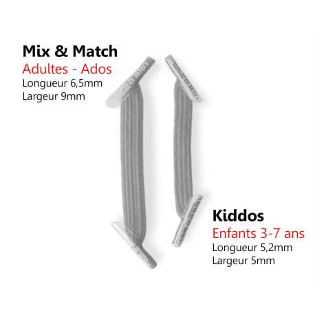 Kiddos Metallic Silver Lacets élastiques gris métallisé Enfant