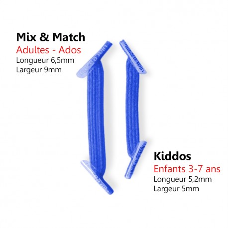 Kiddos Bight Blue Lacets élastiques bleu fluo flashy Enfant