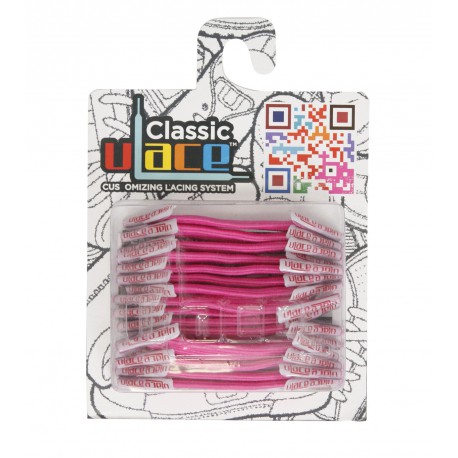 U-Lace classic Hot Pink lacets élastiques plats